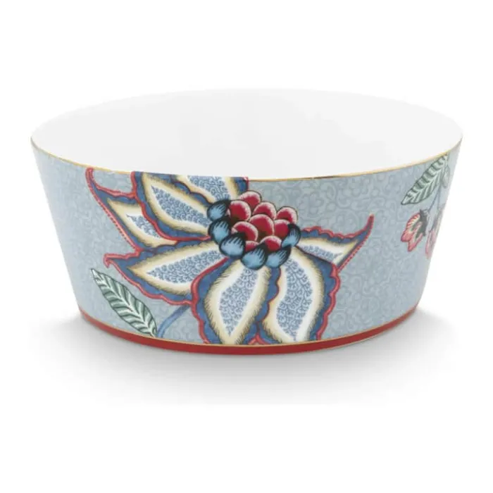 PIP Studio Oriental Flower Festival Skål m. spisepinde 4 dele - Porcelæn - Blå/rød