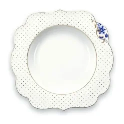 PIP Studio Royal Dyb tallerken Ø 23,4 cm - Porcelæn - Hvid