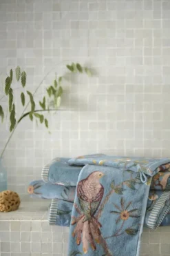 PIP Studio Secret Garden Håndklæde B 55 x L 100 cm - Bomuld - Blue