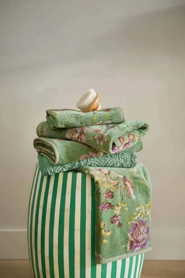 PIP Studio Secret Garden Håndklæde B 55 x L 100 cm - Bomuld - Green