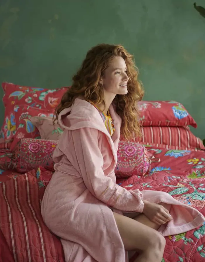 PIP Studio Soft Zellige Badekåbe S - Bomuld - Pink