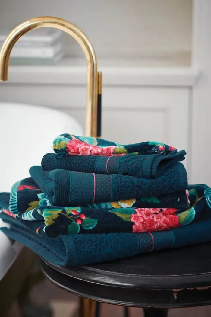 PIP Studio Soft Zellige Håndklæde B 30 x L 50 cm - Bomuld - Marine