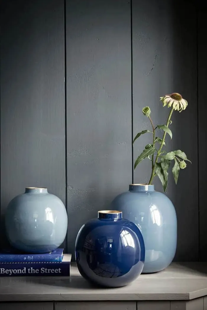 PIP Studio Vase H 23 cm - Metal - Light Blue