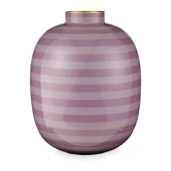 PIP Studio Vase H 32 cm - Metal - Lilac Stripes
