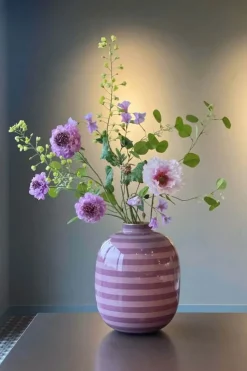 PIP Studio Vase H 32 cm - Metal - Lilac Stripes