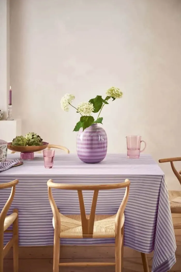 PIP Studio Vase H 32 cm - Metal - Lilac Stripes
