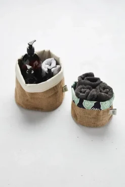 Point Virgule Brødkurv B 20 x L 20 cm - Bomuld/hessian - Brun