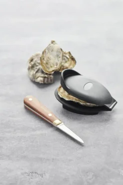 Point Virgule Østerskniv m. skærm L 7,3 cm - Rustfrit stål/plastik/træ - Natur