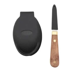 Point Virgule Østerskniv m. skærm L 7,3 cm - Rustfrit stål/plastik/træ - Natur