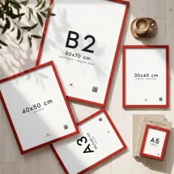 Poster&Frame Billedramme B 50 x L 50 cm - Træ - Rød