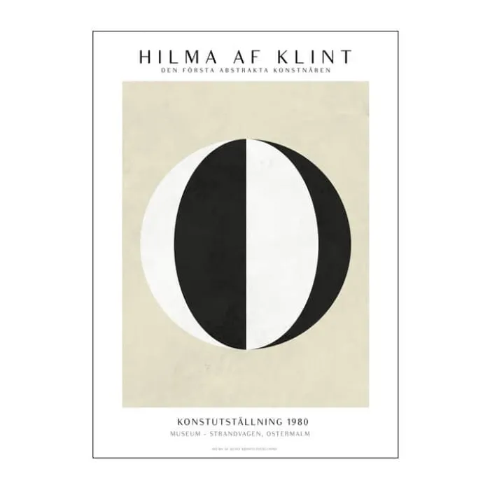 Poster&Frame Hilma af Klint Plakat B 70 x L 100 cm - Papir - Sort/hvid