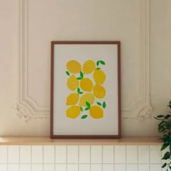 Poster&Frame Orara Studio Plakat - Lemon Crowd B 50 x L 70 cm - Papir - Gul