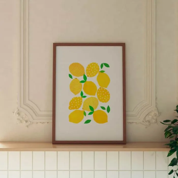 Poster&Frame Orara Studio Plakat - Lemon Crowd B 50 x L 70 cm - Papir - Gul