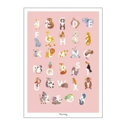 Poster&Frame Plakat - ABC B 29,7 x L 42 cm - Papir - Lyserød