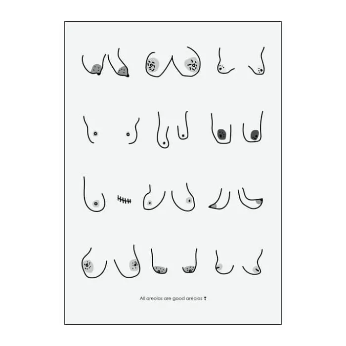 Poster&Frame plakat - Areolas B 50 x L 70 cm - Papir - Sort/grå