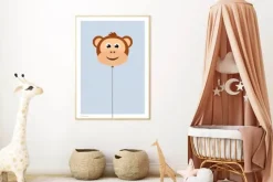 Poster&Frame Plakat - Balloon Monkey B 30 x L 40 cm - Papir - Multifarvet