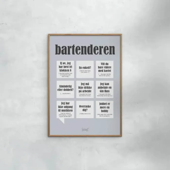 Poster&Frame Plakat - Bartenderen B 30 x L 40 cm - Papir
