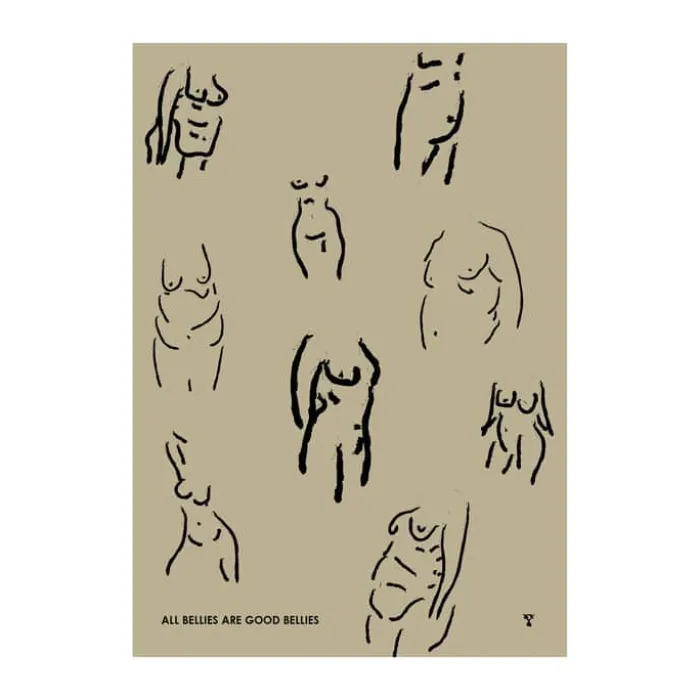 Poster&Frame plakat - Bellies B 30 x L 40 cm - Papir - Sort/beige