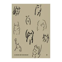 Poster&Frame plakat - Bellies B 50 x L 70 cm - Papir - Sort/beige