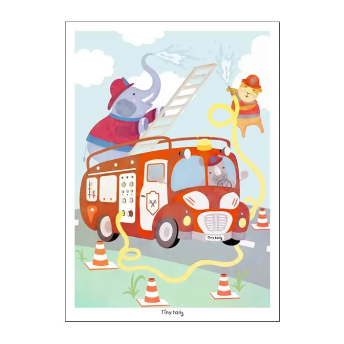 Poster&Frame Plakat - Brandbil B 29,7 x L 42 cm - Papir - Multifarvet