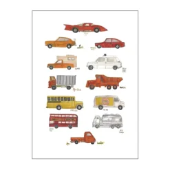 Poster&Frame Plakat - Cars B 50 x L 70 cm - Papir - Multifarvet