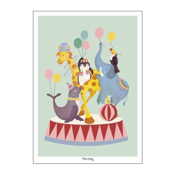 Poster&Frame Plakat - Circus B 50 x L 70 cm - Papir - Lysegrøn