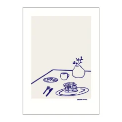 Poster&Frame Plakat - Coffee & Pancakes B 50 x L 70 cm - Papir - Beige