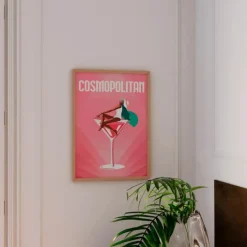 Poster&Frame Plakat - Cosmopolitan B 50 x L 70 cm- Papir - Lyserød