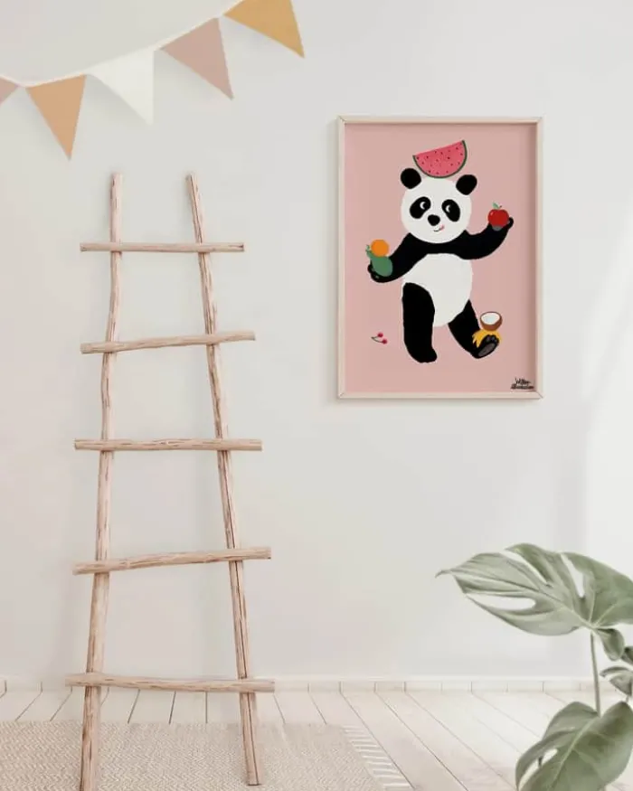 Poster&Frame Plakat - Finding Fruits B 29,7 x L 42 cm - Papir - Rosa