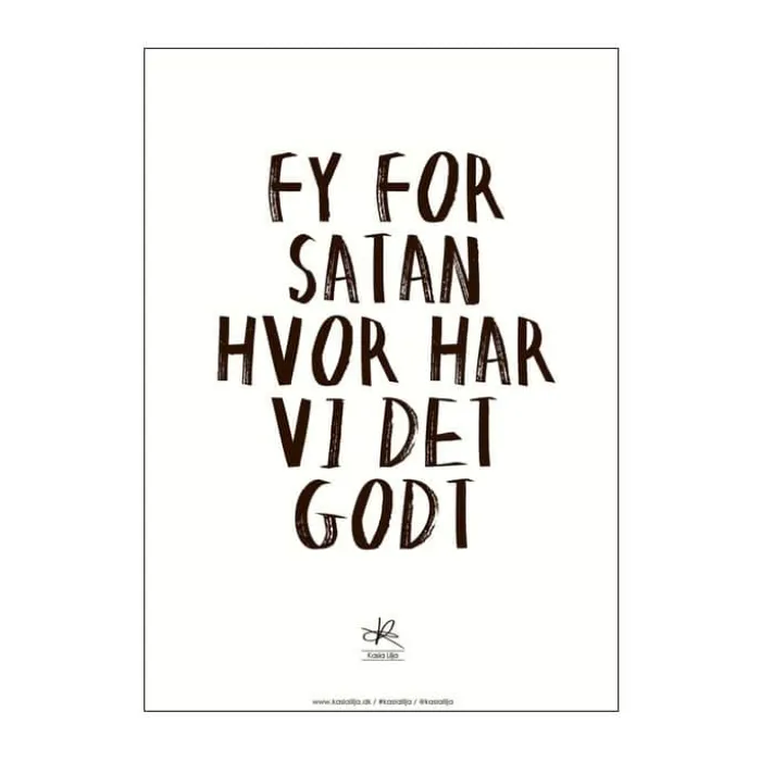 Poster&Frame Plakat - Hvor har vi det godt B 50 x L 70 cm - Papir - Hvid
