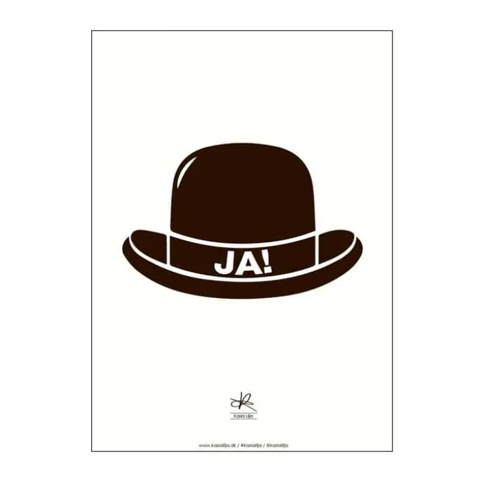 Poster&Frame Plakat - Ja-hatten B 50 x L 70 cm - Papir - Hvid