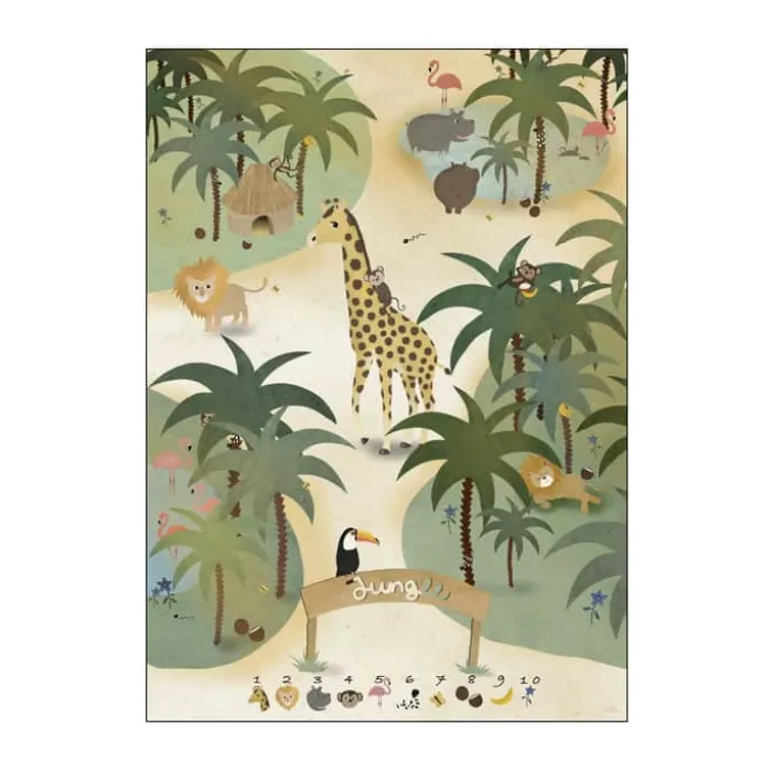Poster&Frame Plakat - Jungle B 29,7 x L 42 cm - Papir - Multifarvet