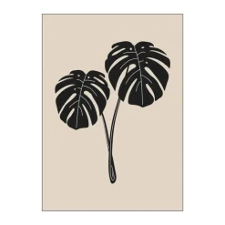 Poster&Frame Plakat - Monstera Deliciosa B 30 x L 40 cm - Papir - Beige