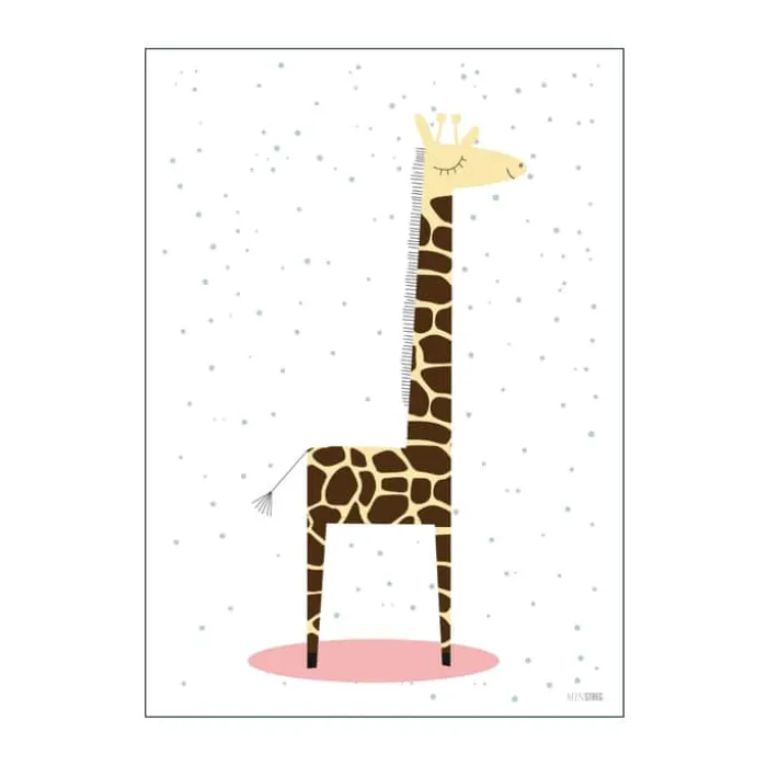 Poster&Frame Plakat - Pige Giraf B 50 x L 70 cm - Papir - Multifarvet