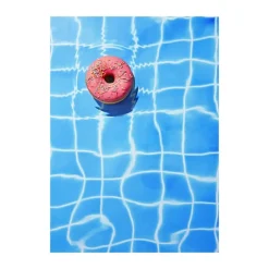 Poster&Frame plakat - Pool doughnut B 70 x L 100 cm - Papir - Turkis/lyserød