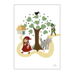 Poster&Frame Plakat - Rødhætte og ulven B 50 x L 70 cm - Papir - Multifarvet