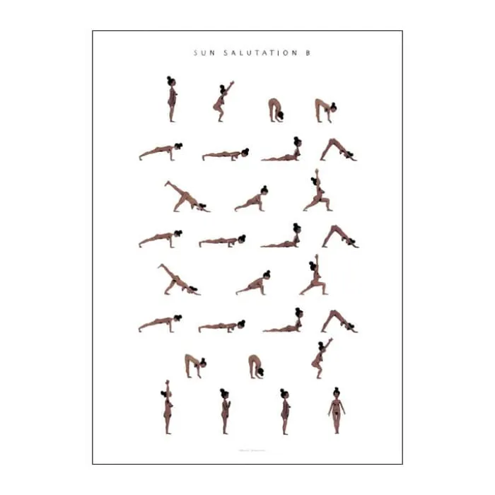 Poster&Frame plakat - Sun salutation a woman B 50 x L 70 cm - Papir