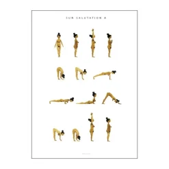 Poster&Frame plakat - Sun salutation a woman B 50 x L 70 cm - Papir