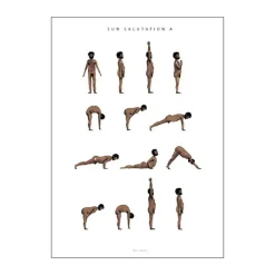 Poster&Frame plakat - Sun salutation a man B 29,7 x L 42 cm - Papir