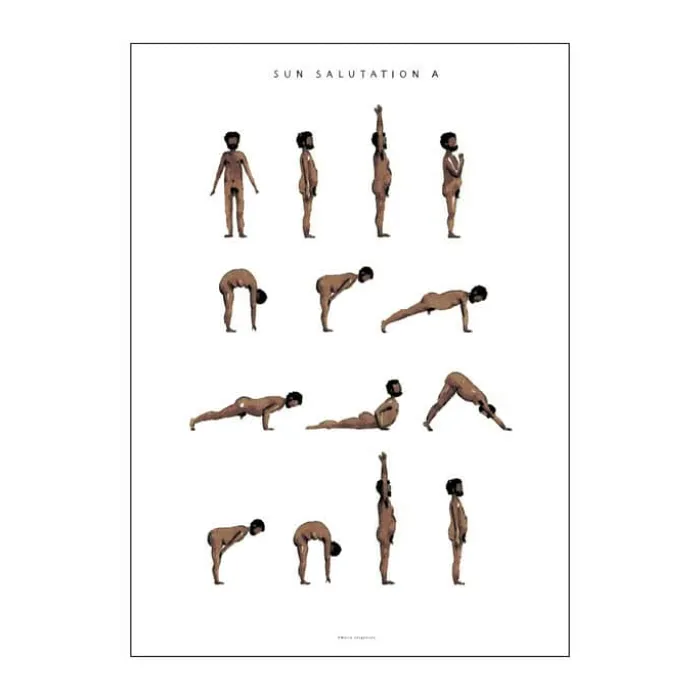Poster&Frame plakat - Sun salutation a man B 29,7 x L 42 cm - Papir