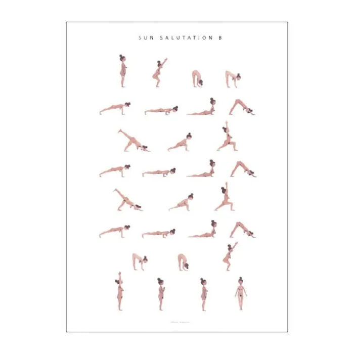 Poster&Frame plakat - Sun salutation a woman B 29,7 x L 42 cm - Papir