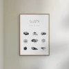 Poster&Frame Plakat - Sushi Guide B 50 x L 70 cm - Papir