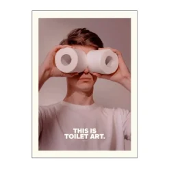 Poster&Frame Plakat - Toilet B 70 x L 100 cm - Papir - Lyserød