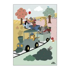 Poster&Frame Plakat - Train B 29,7 x L 42 cm - Papir - Multifarvet