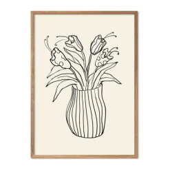 Poster&Frame Plakat - Vase Sketch B 50 x L 70 cm - Papir - Beige
