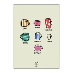 Poster&Frame Plakat - Weekly Cups B 30 x L 40 cm - Papir - Multifarvet