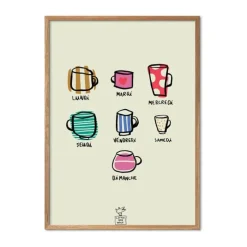 Poster&Frame Plakat - Weekly Cups B 30 x L 40 cm - Papir - Multifarvet