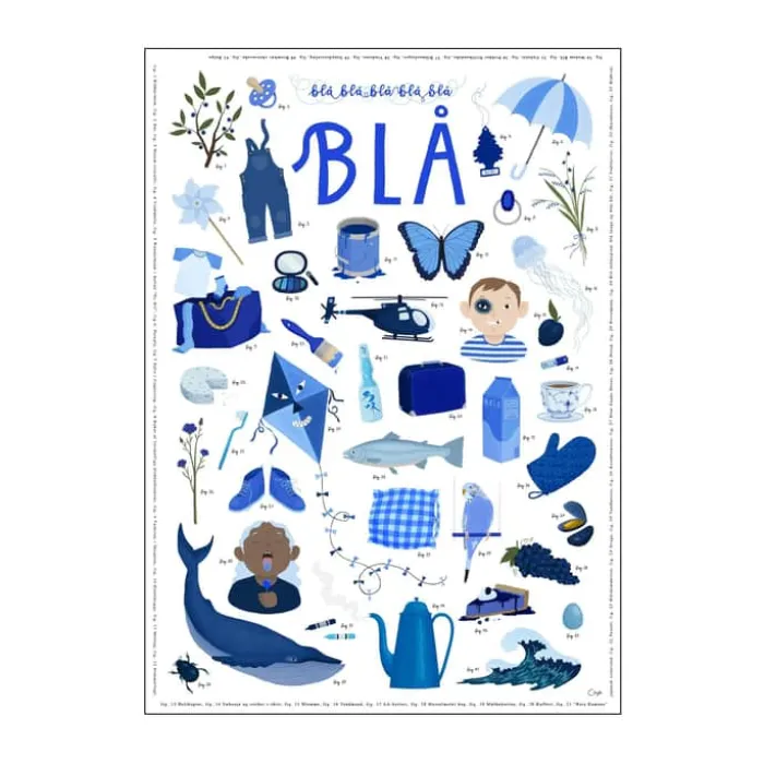 Poster&Frame Plakat - Yndlingsfarver B 29,7 x L 42 cm - Papir - Blå