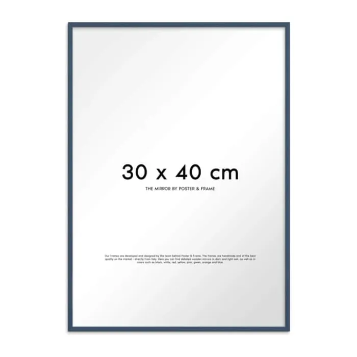 Poster&Frame Spejl H 40 x B 30 cm - Træ/glas - Indian Teal