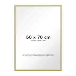 Poster&Frame Spejl H 70 x B 50 cm - Træ/glas - Gul